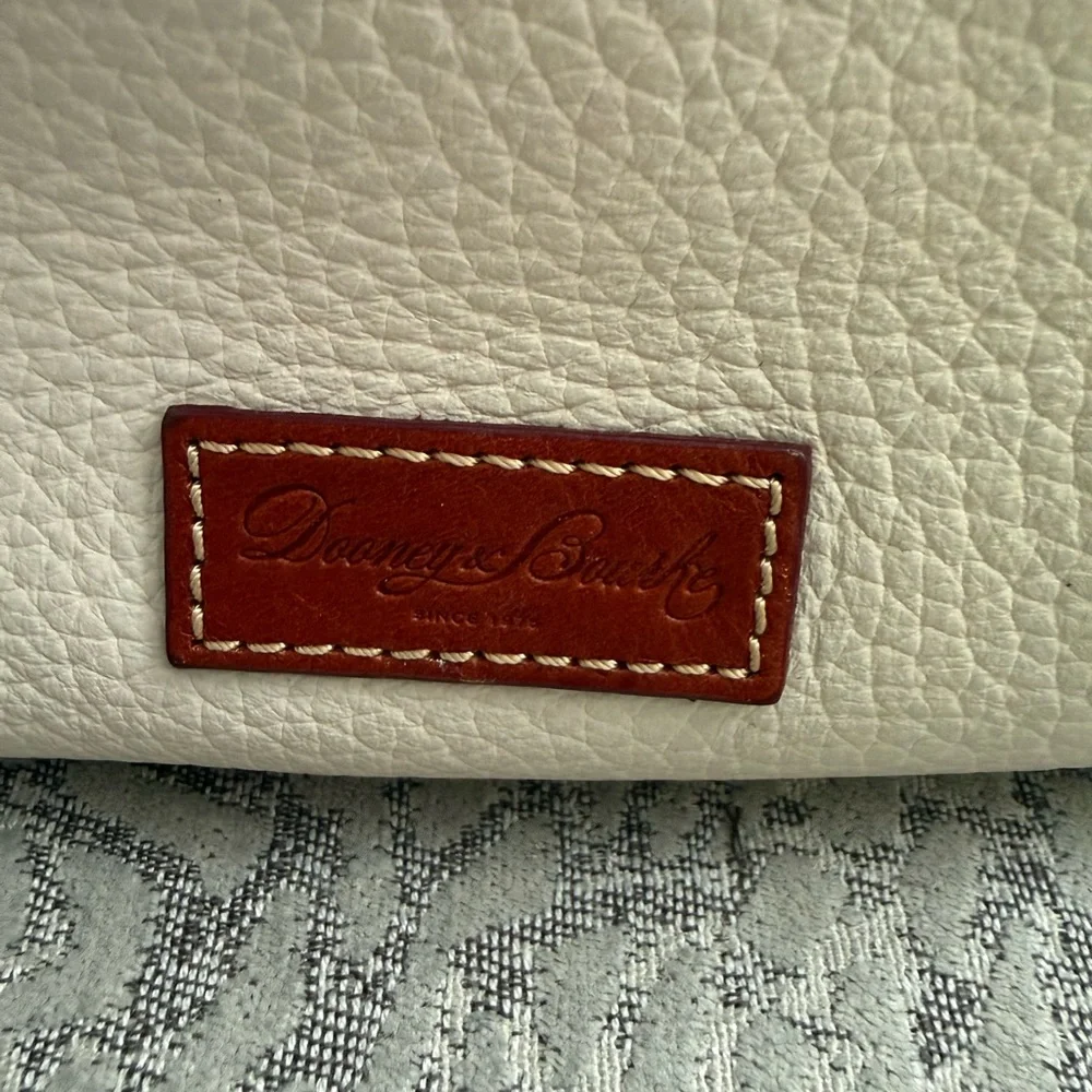 Dooney & Bourke White Pebbled Leather Cosmetic Bag Pouch